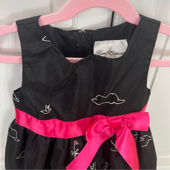 Rare Editions Paris Eiffel Tower black and fuchsia dress size 4 - Picture 4 of 9